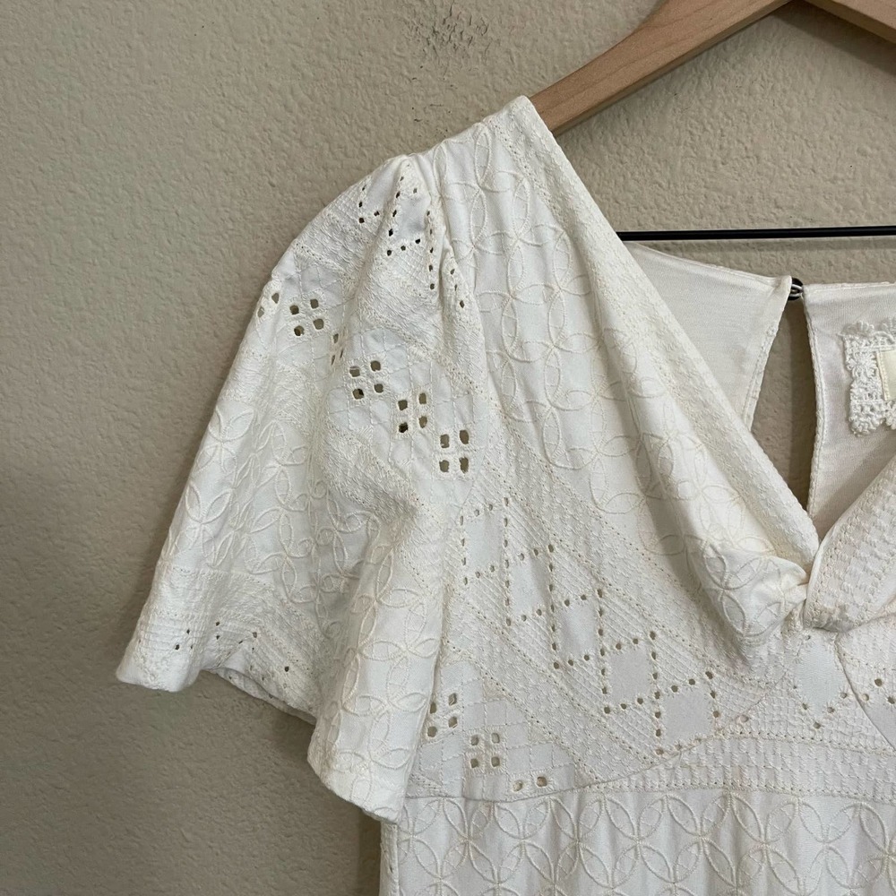 Anthropologie White Eyelet Maxi Dress - Picture 7 of 16